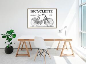 Inramad Poster / Tavla - Bicyclette - 30x20 Svart ram med passepartout