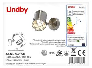 Lindby - LED ljusreglerad vägglampa EBBI 1xE14/5W/230V