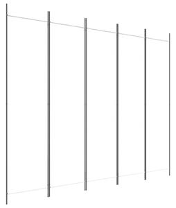 Rumsavdelare 5 paneler vit 250x200 cm tyg