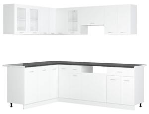 Köksskåp set med bänkskiva 11 delar vit spånskiva