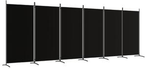 Rumsavdelare 6 paneler svart 520x180 cm tyg