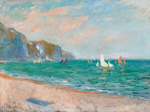 Bildreproduktion Boats Below the Pourville Cliffs, Claude Monet