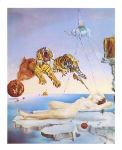 Konsttryck Dream Caused by the Flight of a Bee Around a Pomegranate a Second Before Awakening, 1944, Salvador Dalí, (24 x 30 cm)