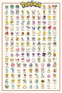 Poster, Affisch Pokemon - Kanto 151, (61 x 91.5 cm)