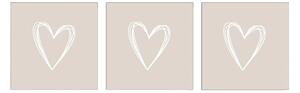 Servetter Pure Heart 33x33 cm Taupe 3 st 20-pack