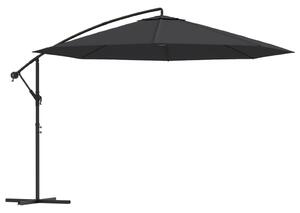 Frihängande parasoll med aluminiumstång 350 cm svart