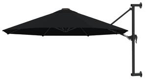 Väggmonterat parasoll med metallstång 300 cm svart