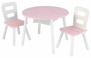 KidKraft Förvaringsbord och stolar för barn massivt trä rosa 26165