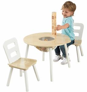 KidKraft Förvaringsbord och stolar för barn massivt trä brun 27027