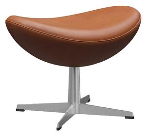 Fritz Hansen - 3127 Ägget Fotpall Läder Grace, Walnut - Fotpallar - Arne Jacobsen - Brun - Läder/Metall/Syntetiskt