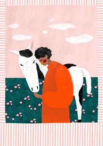 Illustration Girl and Horse