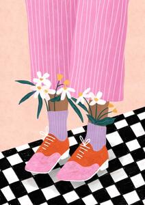 Illustration Floral Socks