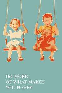 Illustration Two Little Girls On Swings, Andreas Magnusson