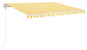 Markis automatiskt infällbar 400x350 cm gul och vit