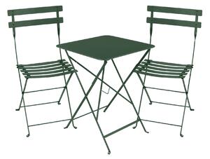 Fermob - Bistro matgrupp bord 57cm & 2 metall stolar Cedar Green - Matgrupper utomhus