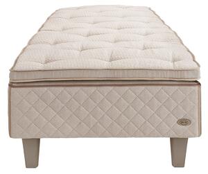 DUX - Dux 10 resårbotten fast 90x200 cm/ Top Pad Plus Bäddmadrass/ Konisk läder oatmeal 20 cm - Sängar - Beige