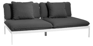 Skargaarden - Bönan Lounge Sofa, Light Grey Aluminum Frame, Cushion Dark Grey Sunbrella Sling - Soffor utomhus - Studio Norrlandet