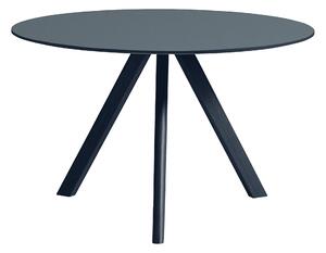 HAY - CPH20 2.0 Table Deep Blue Lacquered Oak Frame Ø120 X H74 Smokey Blue Linoleum Top Deep Blue Lacquered Edge - Matbord - Ronan & Erwan Bouroullec - Blå - Trä