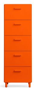 Relief - Relief Chest of Drawers Tall Legs Orange - Byråer - TAF Studio - Orange - Metall/Trä