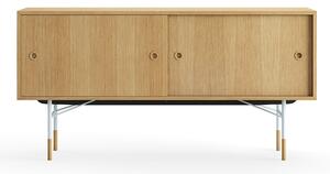 House of Finn Juhl - Sideboard Without Tray Unit, Dark oiled oak Veneer, Light Blue Steel - Skänkar och sideboards - Finn Juhl - Träfärgad - Metall/Trä