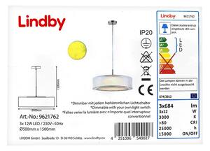 Lindby - LED ljusreglerad ljuskrona på snöre AMON 3xLED/12W/230V