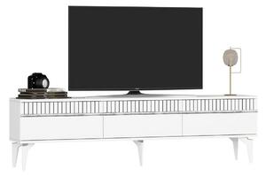 TV-bänk Defneia Vit / Argentu - Vit / Argentu