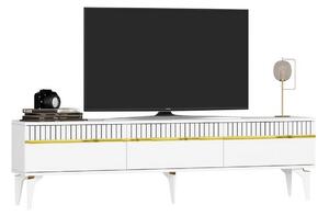 Defneia Tv-bänk 180 cm - Guld/Vit