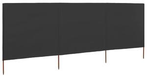 Vindskydd 3 paneler tyg 400x80 cm antracit