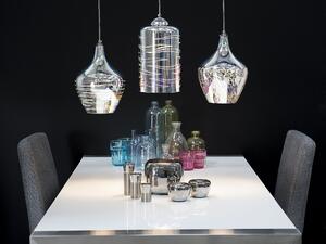 Hängande Lampa Silver Hög Glans Reflektivt Glas Geometrisk Skärm Eklektisk Glamorös Design Beliani
