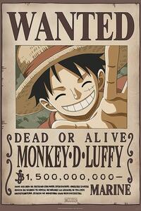 Poster, Affisch One Piece - Wanted Luffy