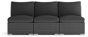 Wisconsin Premium Loungesoffa Utomhus utan Armstöd 3-sits Konstrotting - Svart