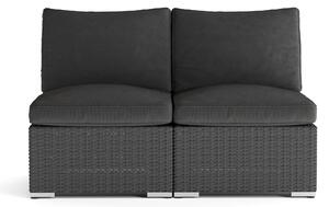 Wisconsin Loungesoffa Utomhus utan Armstöd 2-sits Konstrotting - Svart