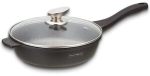Stekpanna med marmorbeläggning och glaslock - 28 cm