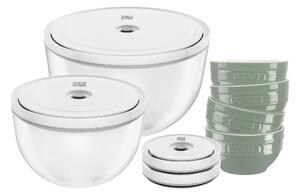 ZWILLING Fresh & Save Bowls Vakuumskålset Glas/Keramik, 10 delar, Eukalyptus