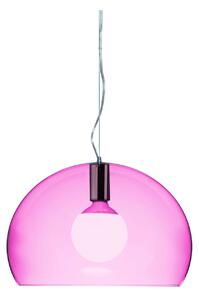 Kartell - Small FL/Y Suspension 9053, Transparent Pink, Incl. LED 15W E27 - Pendellampor - Ferruccio Laviani - Rosa