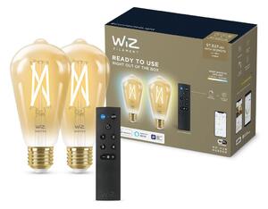 KIT 2xLED Ljusreglerad glödlampa ST64 E27/7W/230V 2000-5000K CRI 90 Wi-Fi + +Fjärrkontrol-WiZ