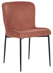 Uppsättning med 2 stolar Brun med Rostig ton Polyester Stickad Textur Metallben Beliani