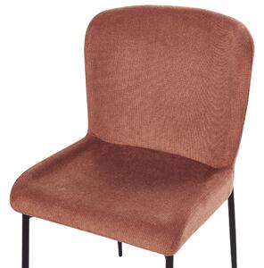 Uppsättning med 2 stolar Brun med Rostig ton Polyester Stickad Textur Metallben Beliani