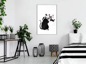 Inramad Poster / Tavla - Banksy: Rat Photographer - 20x30 Guldram