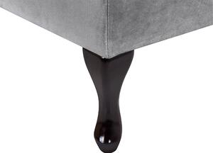 Höger schäslong Ljusgrå sammetsklädsel Svarta ben Förvaringsfack Puffad sittdyna Bolsterkudde Glam Retro Design Beliani
