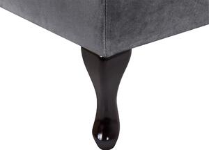 Höger schäslong Mörkgrå sammetsklädsel Svarta ben Förvaringsfack Puffad sittdyna Bolsterkudde Glam Retro Design Beliani