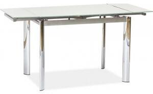 Caylee 100-150 cm matbord - Krom/vit - Matbord med glasskiva, Matbord, Bord