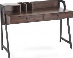 Tavolin skrivbord 128x48 cm - Valnöt/svart - Skrivbord med hyllor, Skrivbord, Kontorsmöbler