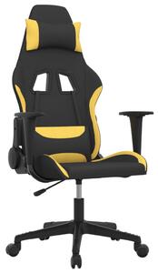 Gamingstol med massage svart och gul tyg