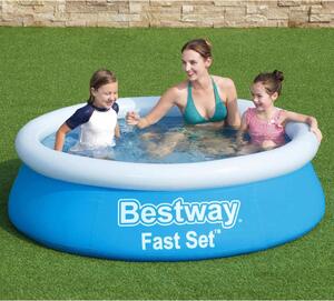 Bestway Uppblåsbar pool Fast Set rund 183x51 cm blå