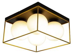 ASTRO plafond stor, svart/guld/opal - Aneta Lighting