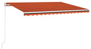 Automatisk markis med vindsensor & LED 450x300 cm orange/brun