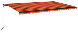 Markis manuellt infällbar 500x350 cm orange/brun