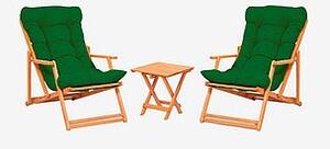 Trädgårdsset med bord och stolar (3 delar) - Larin