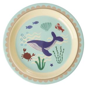 Rice - Kids Lunch Plate - Barnens tallrik - Blue Ocean - 2x0x0cm